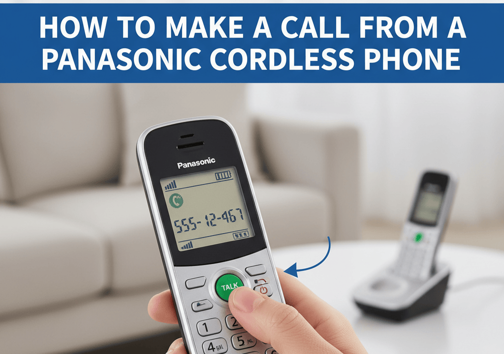 How to make a call from Panasonic cordless phone