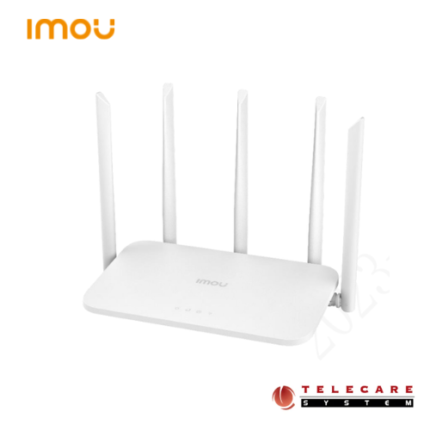 Imou HX21 dual-band Wi-Fi 6 router — white, 5 external antennas, front view
